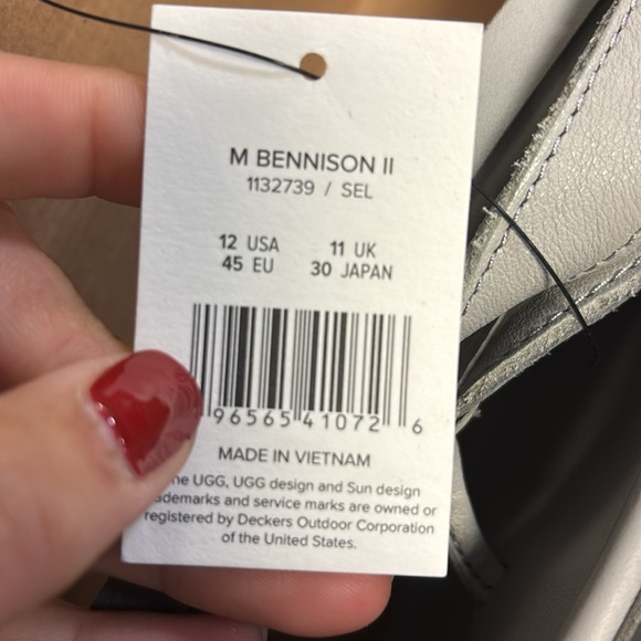 UGG | Bennison II Thong Slippers Flip Flops In Seal Grey Size 12 Men’s NEW - Picture 9 of 9